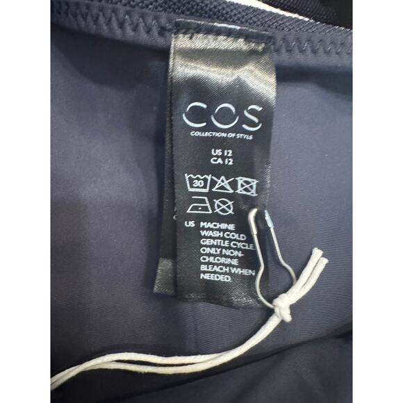 NWT COS Bikini Set Navy Top & Navy Striped Bottom Size US 10/12 - Picture 6 of 8